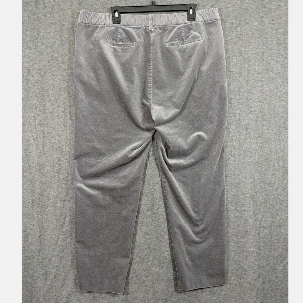 J. Jill Gray Velvet Ankle Pants Zipper Side Pockets Womens Size 18 - Picture 2 of 9
